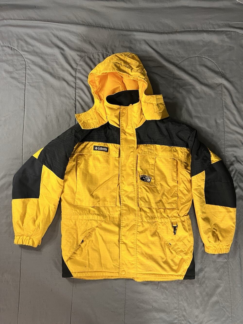 Vintage Columbia Tectonite Ski Jacket Youth 14/16 Yellow Black Winter Coat